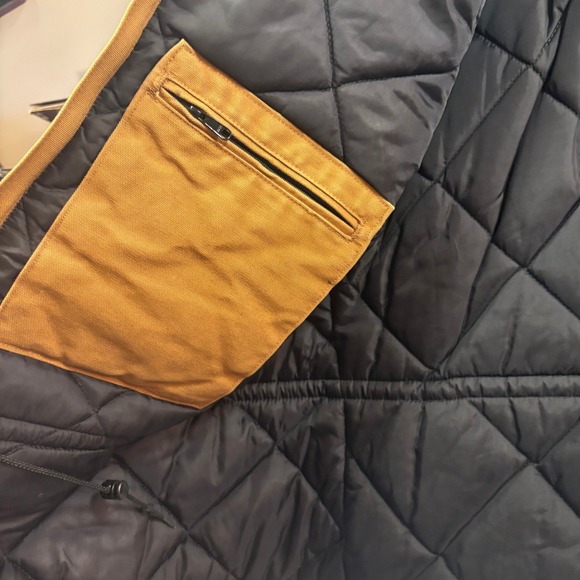 VTG Carhartt Workwear Jacket Brown Quilted Lined Corduroy Collar Men USA Size XL - Picture 13 of 15